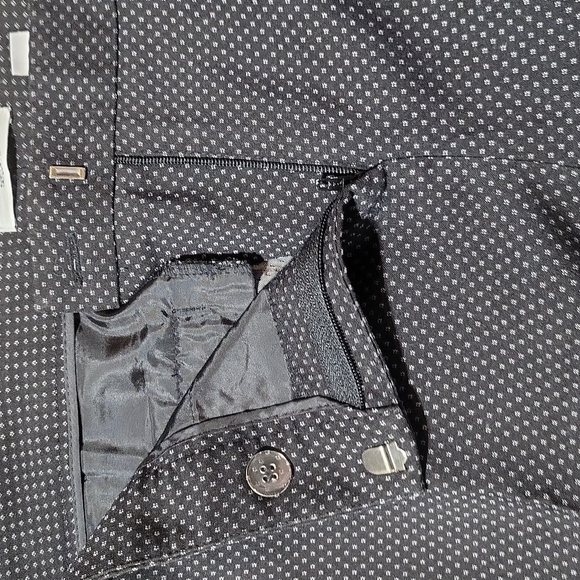 HALOGEN Black White Micro Print Taylor Fit Pleated Ankle Pants - Picture 5 of 12